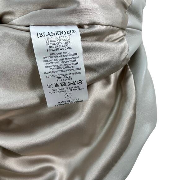 New Women’s BLANKNYC Vegan Leather Quilted Sherpa Vest Size S - Picture 7 of 9